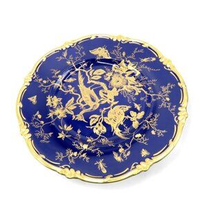 COALPORT CAIRO Cobalt Blue and Gold Vintage Plate 10.5" - Cracked